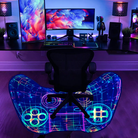 Gaming Rug Boys – Blacklight Glow In Dark Carpet | Non Slip Play Rug 60x39