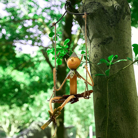 Garden Elf On A Swing