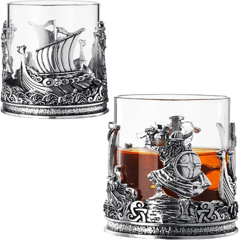 Viking & Mythological Pewter Whiskey, Wine, Beer & Water Drinking Glass - 12oz SINGLE