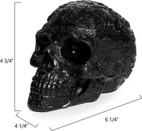 Spooky Human Skull Ashtray with Cover