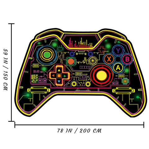 Gaming Rug Boys – Blacklight Glow In Dark Carpet | Non Slip Play Rug 60x39