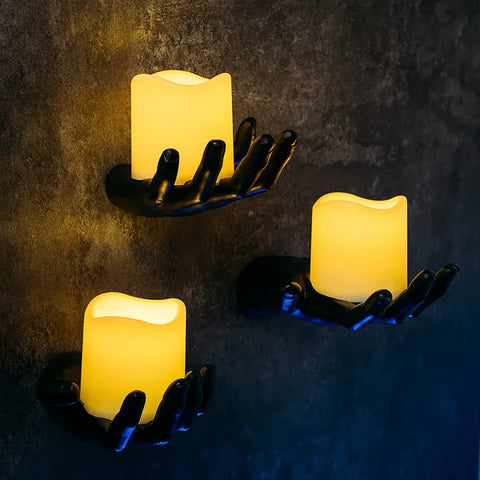 Spooky Hands Wall LED Candle Lights Decor 3 Set