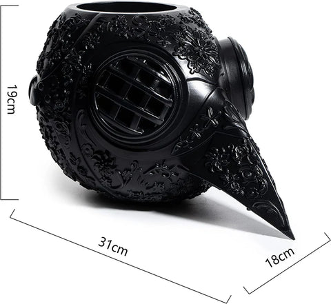 Extra Large Steampunk Plague Doctor Skull Halloween Candy Bowl