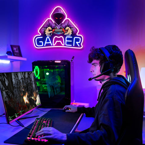 Gaming Neon Sign - LED Neon Light for Game Room Decoration | Teen Gamer Gift