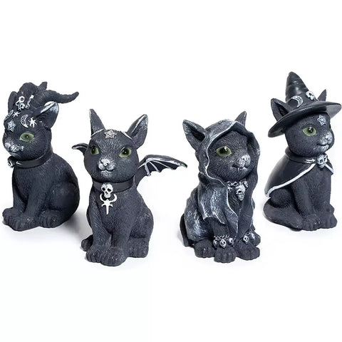 Cats Garden Gnome Witch Adorable Decorations - Set of 4