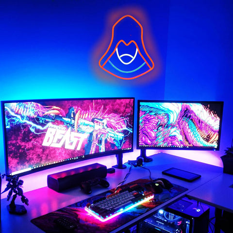Assassin Neon Sign - Dimmable USB Powered Neon Wall Decor for Game Room & Bedroom