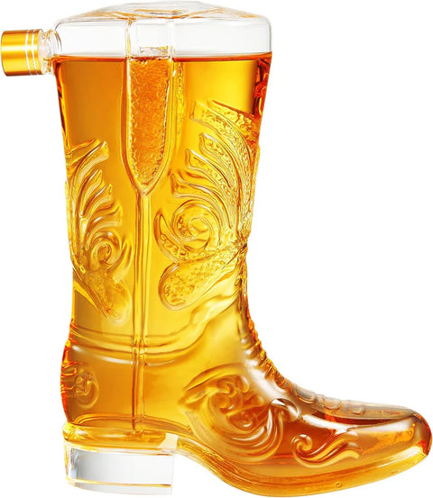 Western Cowboy Boot Whiskey Decanter 27oz