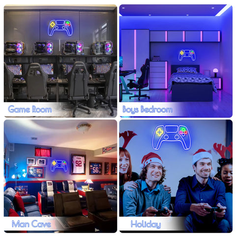 Gaming Neon Sign - LED Neon Light for Game Room Decoration | Teen Gamer Gift