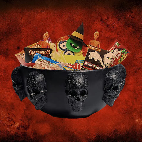 Halloween MultiSkull Candy Dish Trick or Treat Bowl & Plant Planter Pot 6"