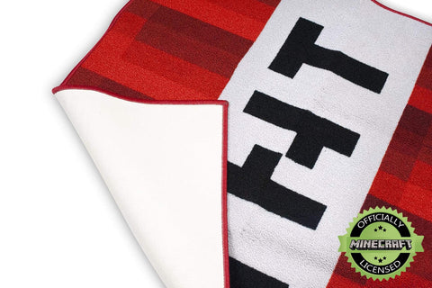 Minecraft TNT Area Rug - Pixelated Game Rug | 39-Inch Square Polyester Carpet