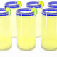 Hand Blown Blue Mexican Drinking Glasses and Pitcher – Set of 6