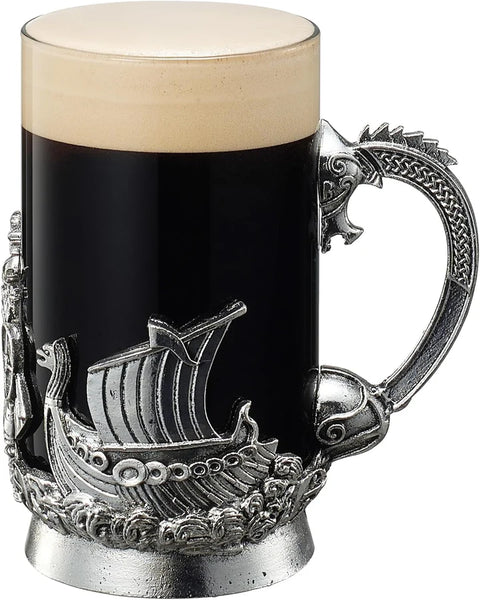 Viking & Mythological Pewter Beer & Water Drinking Glass - 18oz SINGLE