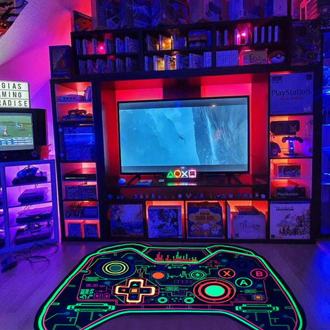 Gaming Rug Boys – Blacklight Glow In Dark Carpet | Non Slip Play Rug 60x39