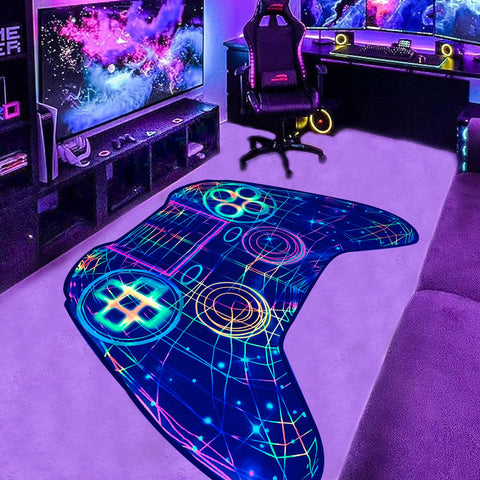 Gaming Rug Boys – Blacklight Glow In Dark Carpet | Non Slip Play Rug 60x39