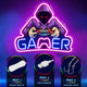 Gaming Neon Sign - LED Neon Light for Game Room Decoration | Teen Gamer Gift