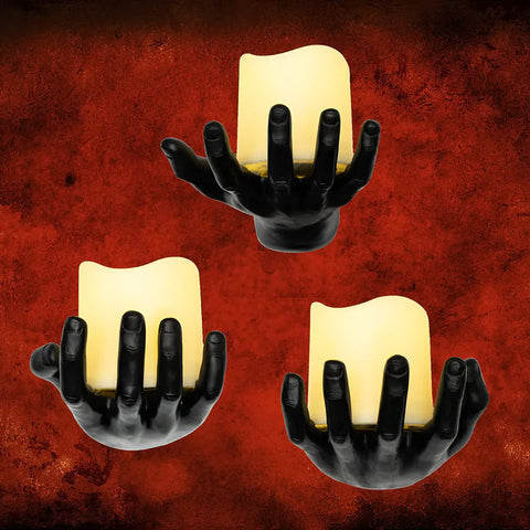 Spooky Hands Wall LED Candle Lights Decor 3 Set