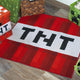 Minecraft TNT Area Rug - Pixelated Game Rug | 39-Inch Square Polyester Carpet