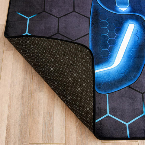 NTBED Game Console Area Rug for Bedroom Sofa Playroom Gaming Geometric Bedside Rugs Gamer Decorative Floor Mat Carpet (3x5 Feet, Blue)