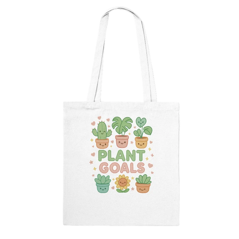 Kawaii "Plant Goals" Plant Lover's Tote Bag