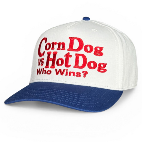 Corn Dog vs Hot Dog Who Wins? Funny Food Debate Trucker Hat July 4