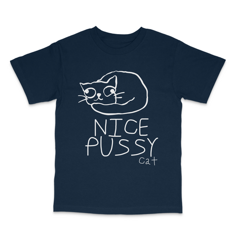 Nice Pussy Cat Funny Meme T-Shirt Viral Cat Joke Shirt, Adult Humor Novelty Tee
