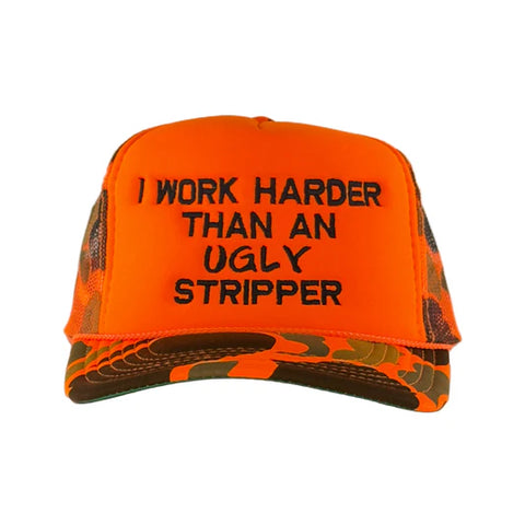 I Work Harder Custom Embroidered Hat