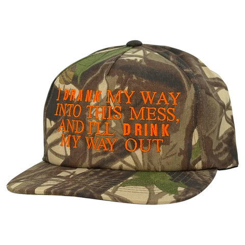 I Drank My Way Into This Mess and I’ll Drink My Way Out Camo Hat Custom Embroidered