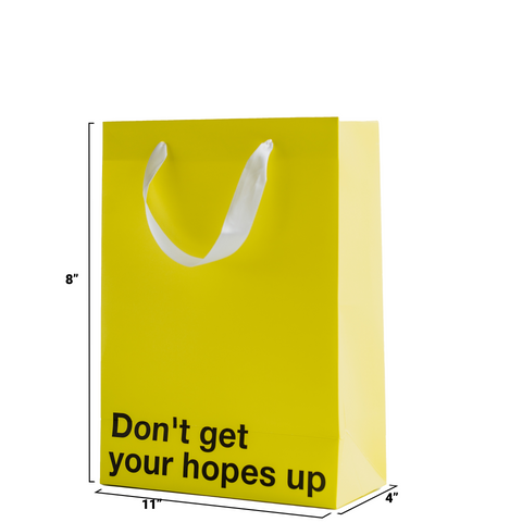"Don't Get Your Hopes Up" Yellow Gift Bag