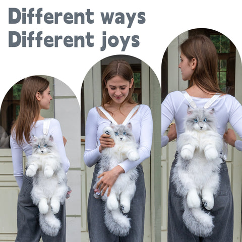Silver Maine Coon Backpack-Majestic and Purrfect Companion