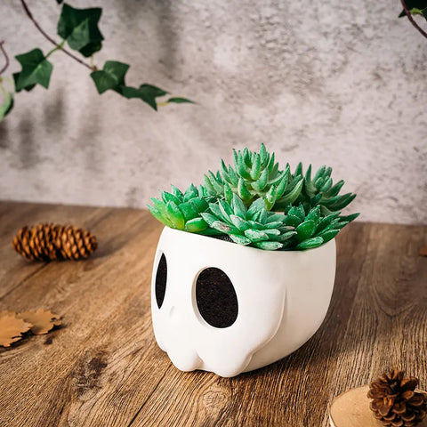 Ghost Geometrical Black Halloween Candy Bowl (White)