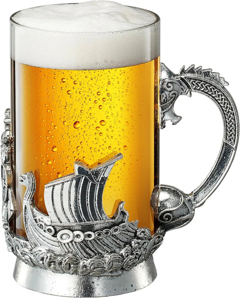 Viking & Mythological Pewter Beer & Water Drinking Glass - 18oz SINGLE