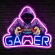 Gaming Neon Sign - LED Neon Light for Game Room Decoration | Teen Gamer Gift