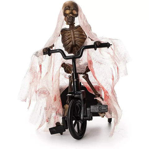 Animated Moving Skeleton Riding A Bike