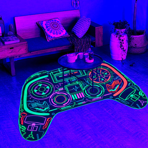 Gaming Rug Boys – Blacklight Glow In Dark Carpet | Non Slip Play Rug 60x39