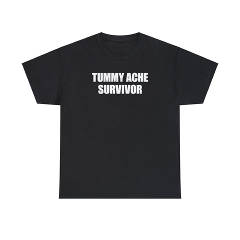 Tummy Ache Survivor Shirt – Funny Meme T-Shirt for Food Lovers & Humor Fans