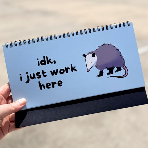 Opossums At Work Desk Flip Sign