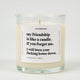 My Friendship Is Like A Candle Glass Candle