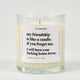 My Friendship Is Like A Candle Glass Candle