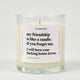 My Friendship Is Like A Candle Glass Candle