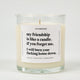 My Friendship Is Like A Candle Glass Candle