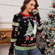 Alpaca Patterned Loose Christmas Sweater with Lights | NCS