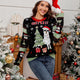 Alpaca Patterned Loose Christmas Sweater with Lights | NCS