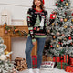 Alpaca Patterned Loose Christmas Sweater with Lights | NCS