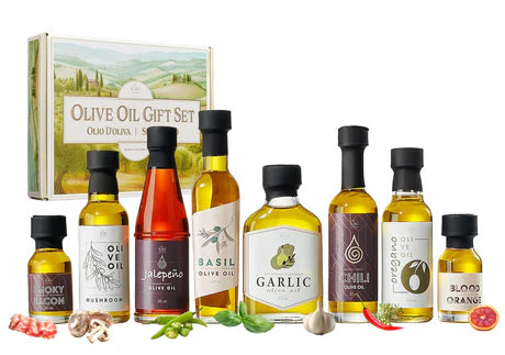 Olive Oil Gourmet Sampler Gift Set of 8 - Premium Extra-Virgin Olive Oil Made In Spain