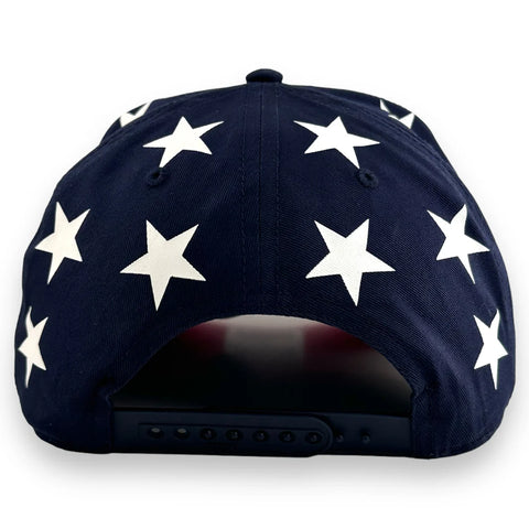 Custom Embroidered Red, White, and Blue American Flag Hat: Here for the Weiners