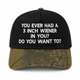 You Ever Had 3 Inches In You Custom Embroidered Hat