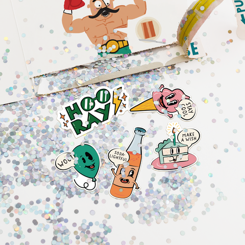 Birthday Boxer Glitter and Sticker Surprise Card