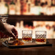 Bourbon Gummy Gift Set & Two Whiskey Glasses - Includes Bourbon Flavored Candy Bears & 2 Crystal Lowball Glassware