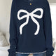 Bowknot Pattern Oversized Long-Sleeve Christmas Sweater | NCS