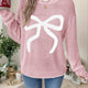 Bowknot Pattern Oversized Long-Sleeve Christmas Sweater | NCS
